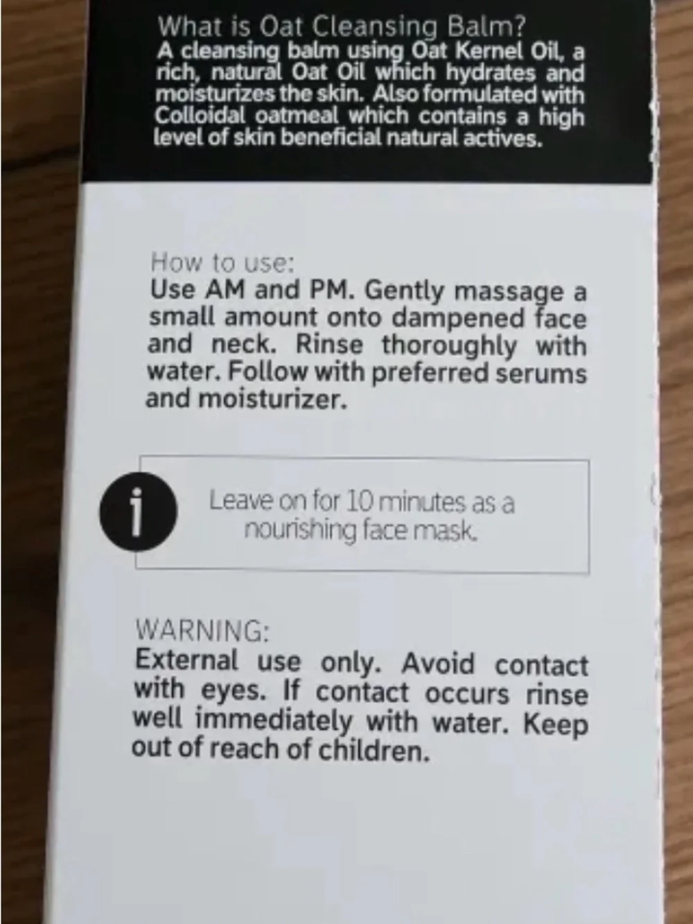 The INKEY List Oat Cleansing Balm 5 oz / 150ml New in Box